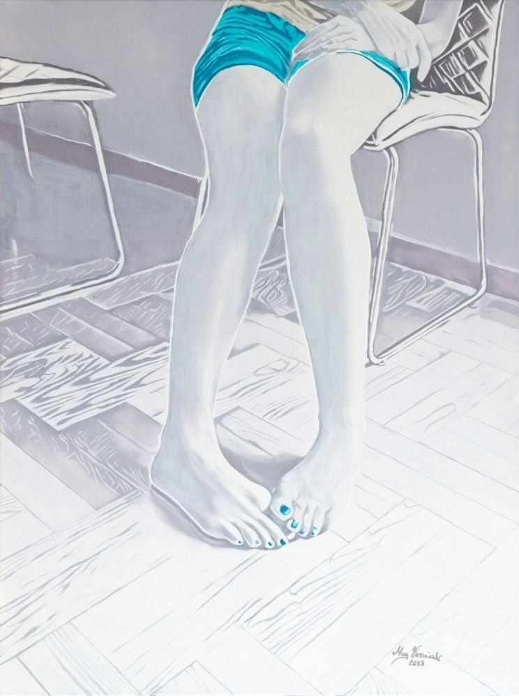 Bodylanguage, barefeet (60x80cm) - Mag Blue