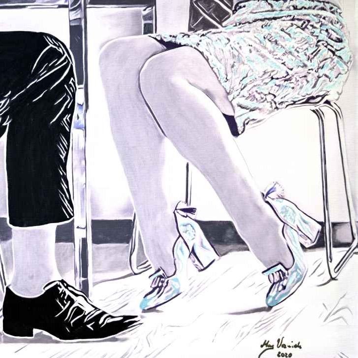 Bodylanguage She and he 3 (50x50cm) - Mag Blue