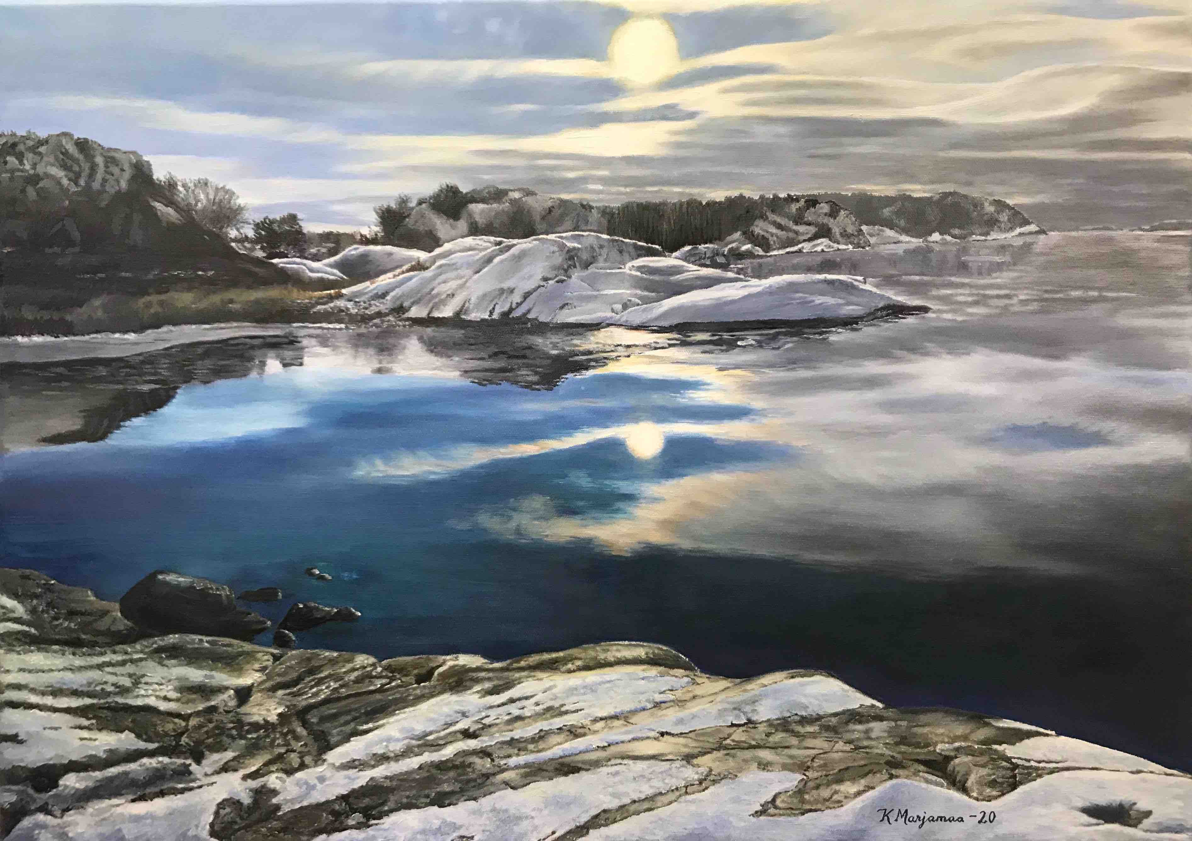 Vinter vid Gullmaren (70x50cm) - Karina Marjamaa